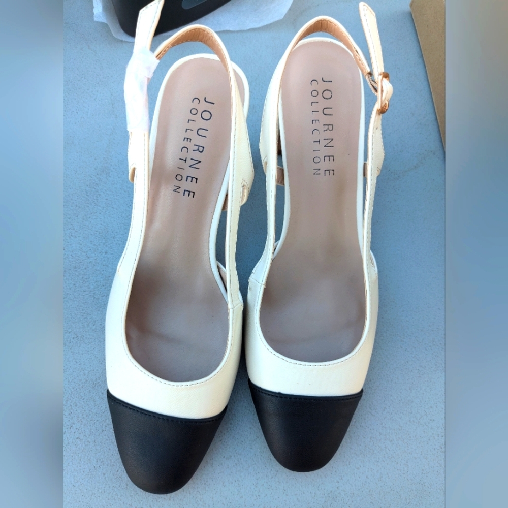 Two Tone Sling Back Heels
